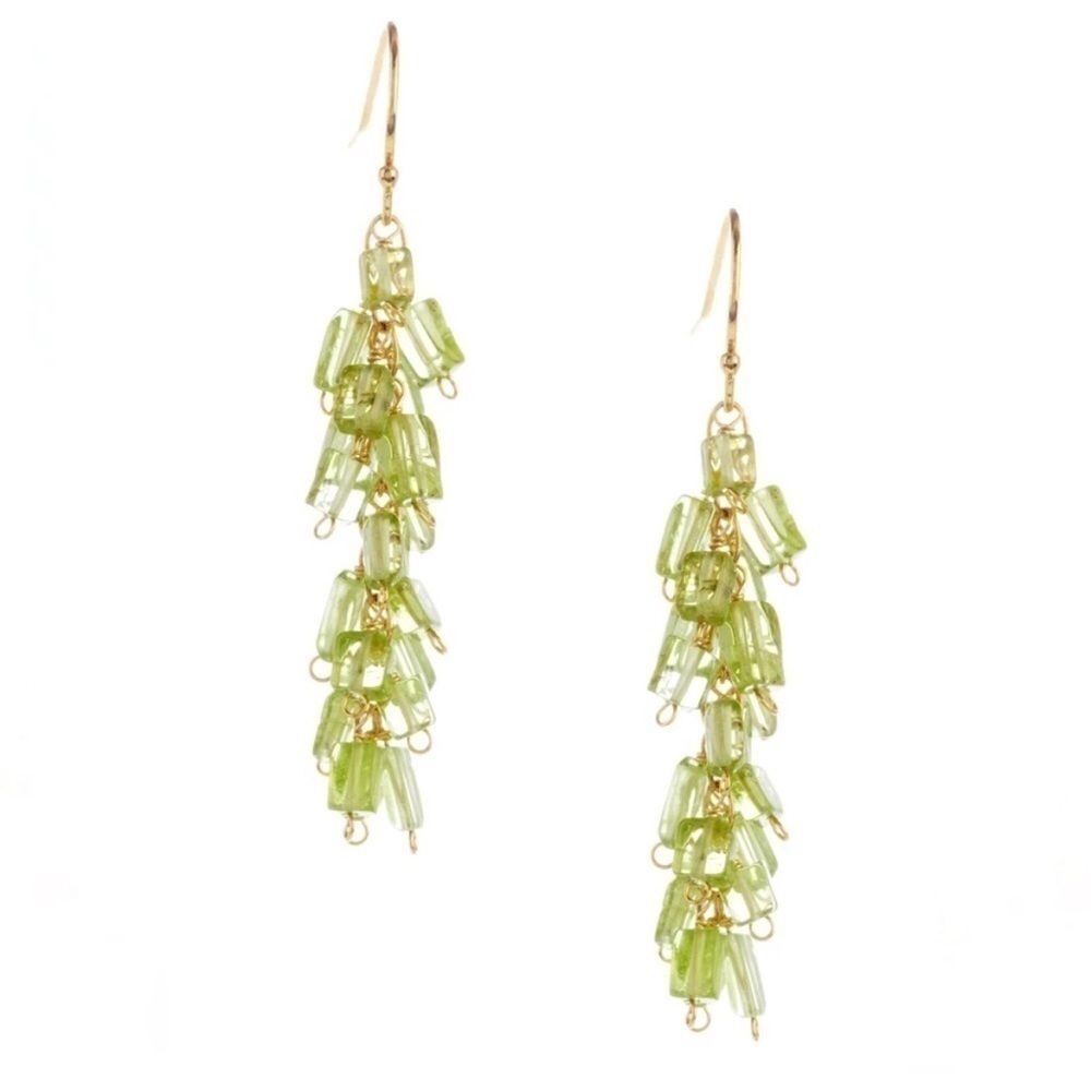 CANDELA peridot chicklet drop earrings